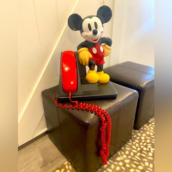 Disney Other - Disney Mickey Mouse Red and Black Telephone